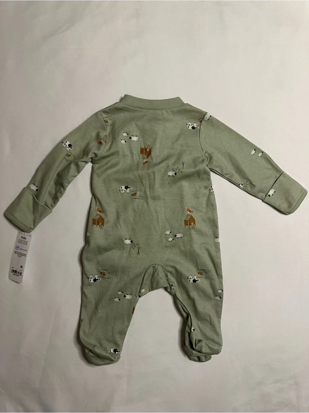 Carter's Green Farm Animal Zip Footed One-Piece